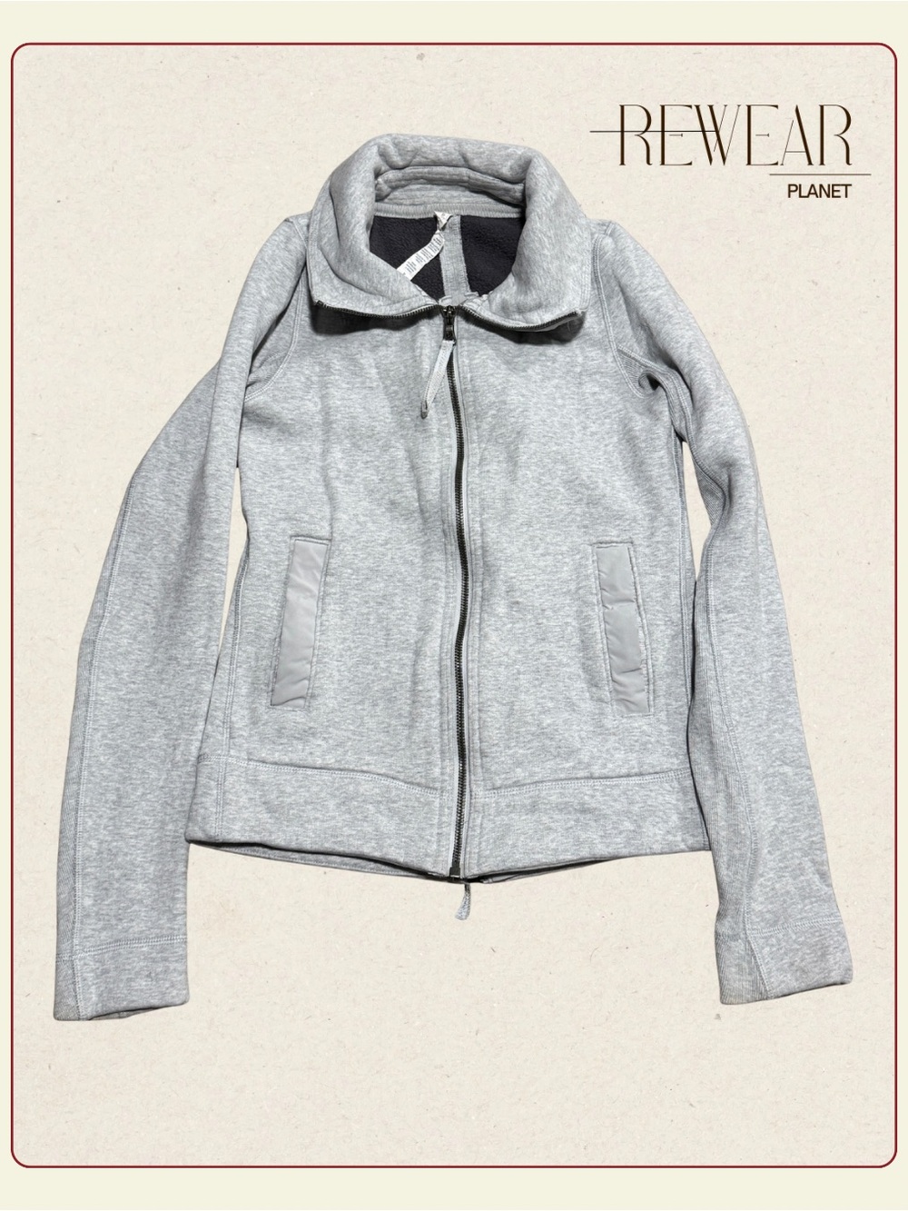 Lululemon Scuba Jacket Heather Gray Full Zip High Collar Size 4